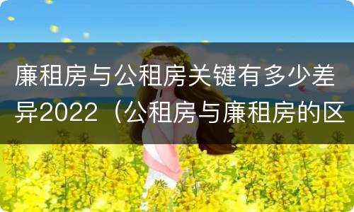 廉租房与公租房关键有多少差异2022（公租房与廉租房的区别都在此,别再搞错了!）