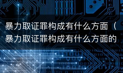 暴力取证罪构成有什么方面（暴力取证罪构成有什么方面的）