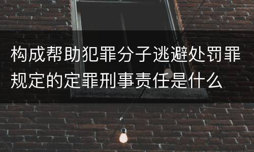 构成帮助犯罪分子逃避处罚罪规定的定罪刑事责任是什么