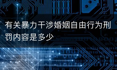 有关暴力干涉婚姻自由行为刑罚内容是多少