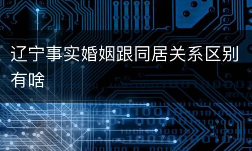 辽宁事实婚姻跟同居关系区别有啥