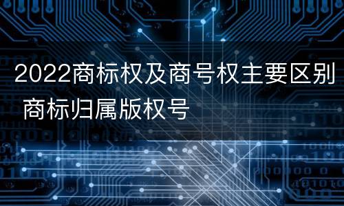 2022商标权及商号权主要区别 商标归属版权号