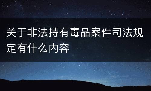 关于非法持有毒品案件司法规定有什么内容