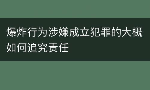 爆炸行为涉嫌成立犯罪的大概如何追究责任