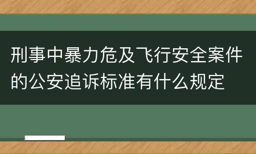 刑事中暴力危及飞行安全案件的公安追诉标准有什么规定