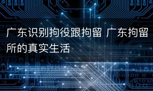 广东识别拘役跟拘留 广东拘留所的真实生活