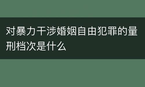 对暴力干涉婚姻自由犯罪的量刑档次是什么