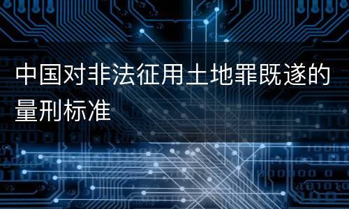 中国对非法征用土地罪既遂的量刑标准