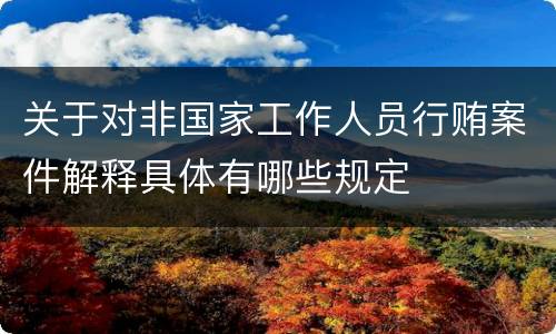 关于对非国家工作人员行贿案件解释具体有哪些规定