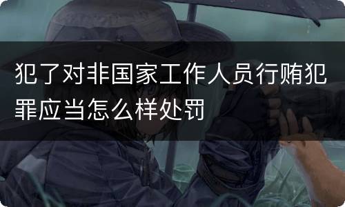 犯了对非国家工作人员行贿犯罪应当怎么样处罚
