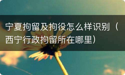 宁夏拘留及拘役怎么样识别（西宁行政拘留所在哪里）
