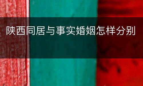 陕西同居与事实婚姻怎样分别