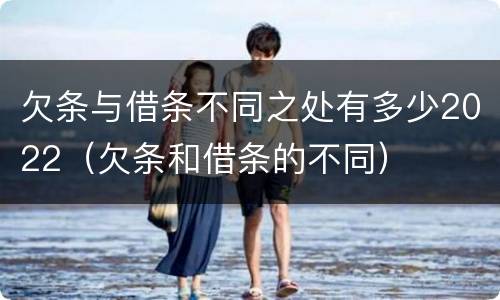 欠条与借条不同之处有多少2022（欠条和借条的不同）