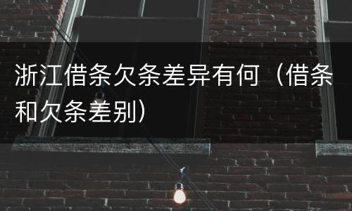 浙江借条欠条差异有何（借条和欠条差别）