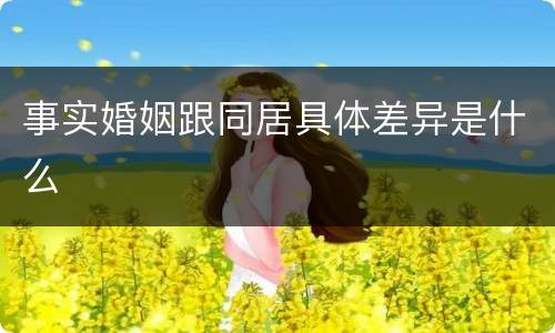 事实婚姻跟同居具体差异是什么