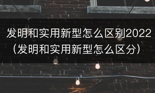 发明和实用新型怎么区别2022（发明和实用新型怎么区分）