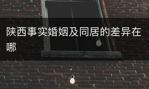 陕西事实婚姻及同居的差异在哪