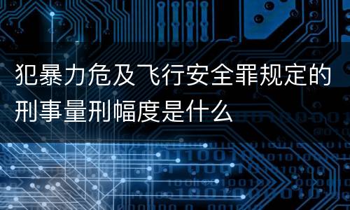 犯暴力危及飞行安全罪规定的刑事量刑幅度是什么