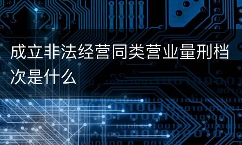 成立非法经营同类营业量刑档次是什么