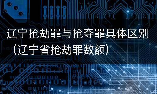 辽宁抢劫罪与抢夺罪具体区别（辽宁省抢劫罪数额）