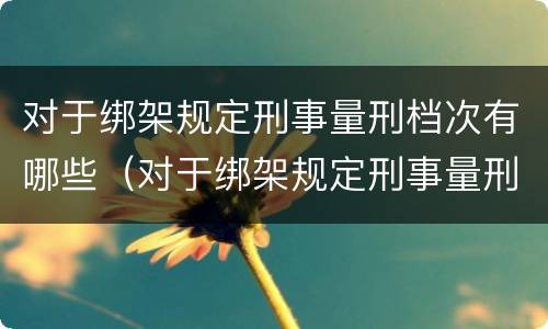 对于绑架规定刑事量刑档次有哪些（对于绑架规定刑事量刑档次有哪些要求）