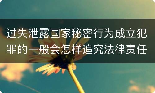 过失泄露国家秘密行为成立犯罪的一般会怎样追究法律责任
