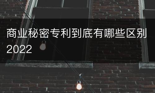 商业秘密专利到底有哪些区别2022