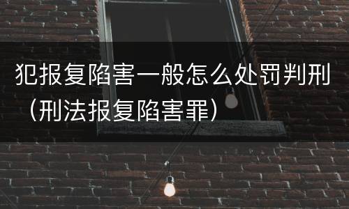 犯报复陷害一般怎么处罚判刑（刑法报复陷害罪）