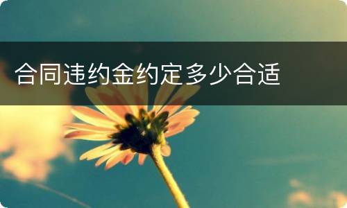 合同违约金约定多少合适