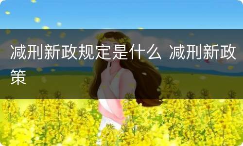 减刑新政规定是什么 减刑新政策