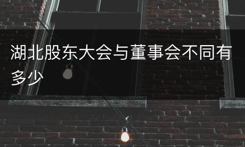 湖北股东大会与董事会不同有多少