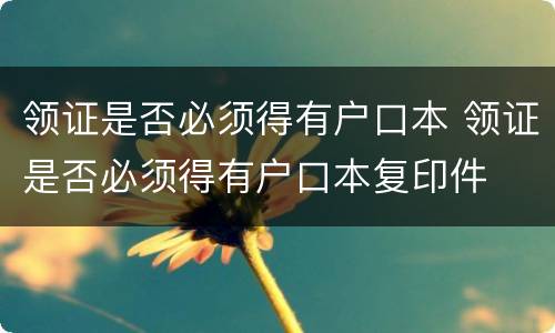 领证是否必须得有户口本 领证是否必须得有户口本复印件