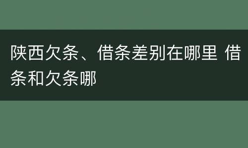 陕西欠条、借条差别在哪里 借条和欠条哪