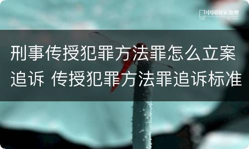 刑事传授犯罪方法罪怎么立案追诉 传授犯罪方法罪追诉标准