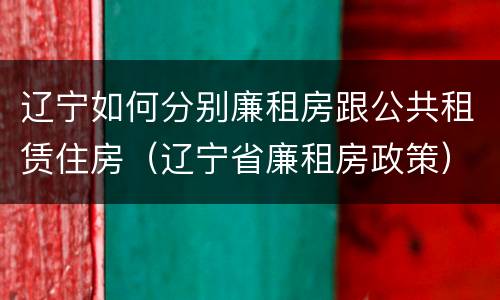 辽宁如何分别廉租房跟公共租赁住房（辽宁省廉租房政策）