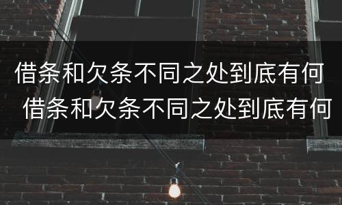 借条和欠条不同之处到底有何 借条和欠条不同之处到底有何区别