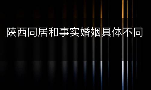 陕西同居和事实婚姻具体不同
