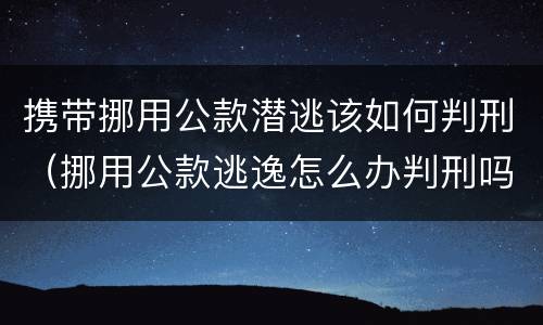 携带挪用公款潜逃该如何判刑（挪用公款逃逸怎么办判刑吗）