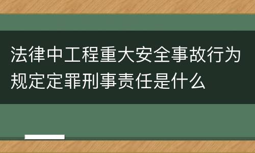 法律中工程重大安全事故行为规定定罪刑事责任是什么
