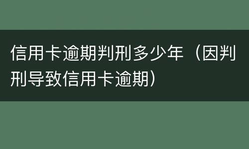 信用卡逾期判刑多少年（因判刑导致信用卡逾期）