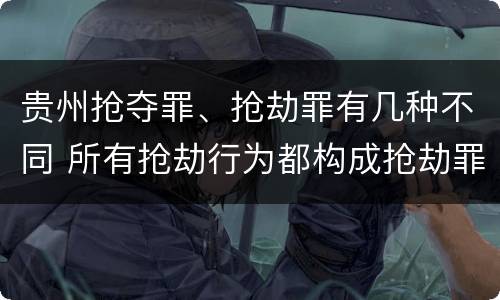 贵州抢夺罪、抢劫罪有几种不同 所有抢劫行为都构成抢劫罪吗