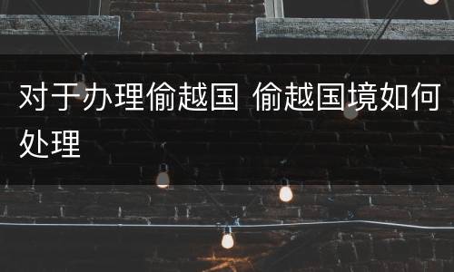 对于办理偷越国 偷越国境如何处理