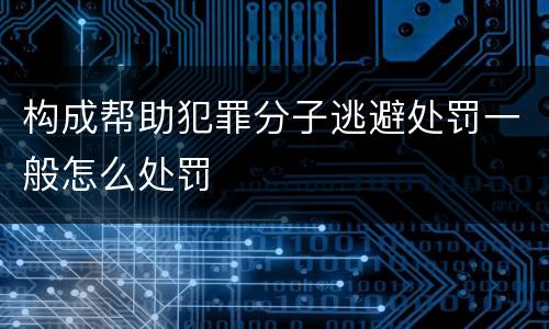 构成帮助犯罪分子逃避处罚一般怎么处罚