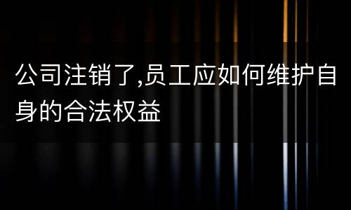 公司注销了,员工应如何维护自身的合法权益