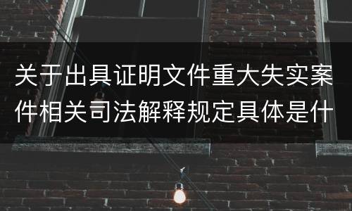 关于出具证明文件重大失实案件相关司法解释规定具体是什么重要内容