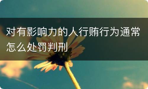 对有影响力的人行贿行为通常怎么处罚判刑