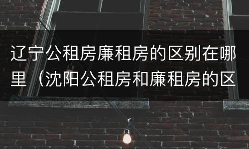 辽宁公租房廉租房的区别在哪里（沈阳公租房和廉租房的区别）