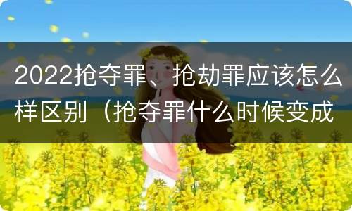 2022抢夺罪、抢劫罪应该怎么样区别（抢夺罪什么时候变成抢劫罪）