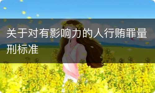 关于对有影响力的人行贿罪量刑标准