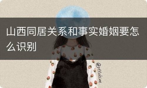 山西同居关系和事实婚姻要怎么识别